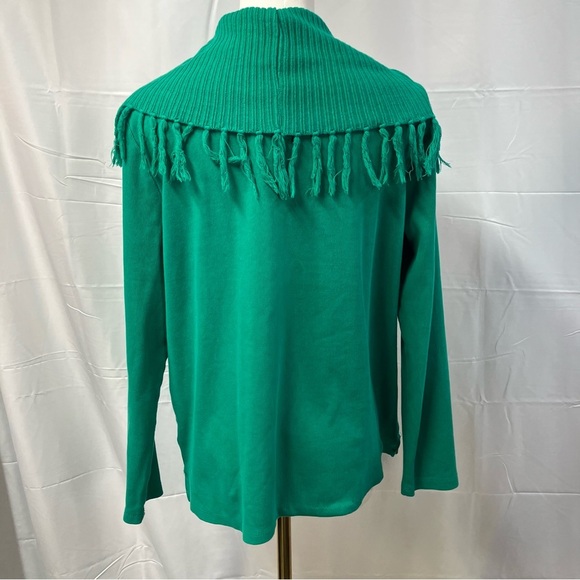 Rafaella Cowl Neck Fringe Long sleeve Sweater Womens XL Spring Soft‎ Boho bright - Picture 10 of 14